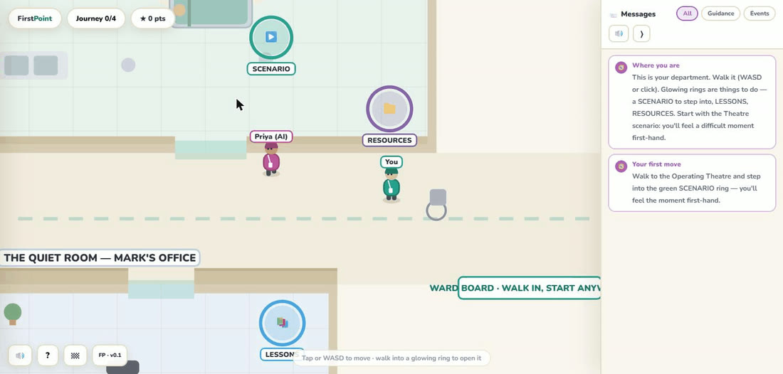 Heading toward the Operating Theatre on the ward map.